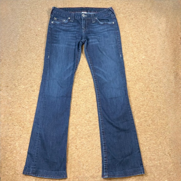 True Religion Bootcut Jeans Women’s Sz 29 Made in USA Dark Wash Flare Denim Y2K - Picture 2 of 12